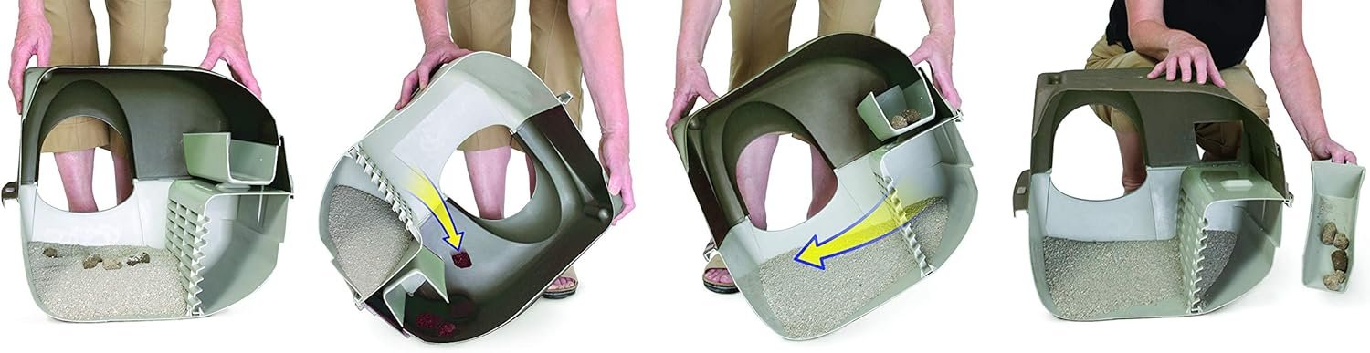 Arenero semiautomático: limpieza fácil de la caja de arena. 1 arenero semiautomático