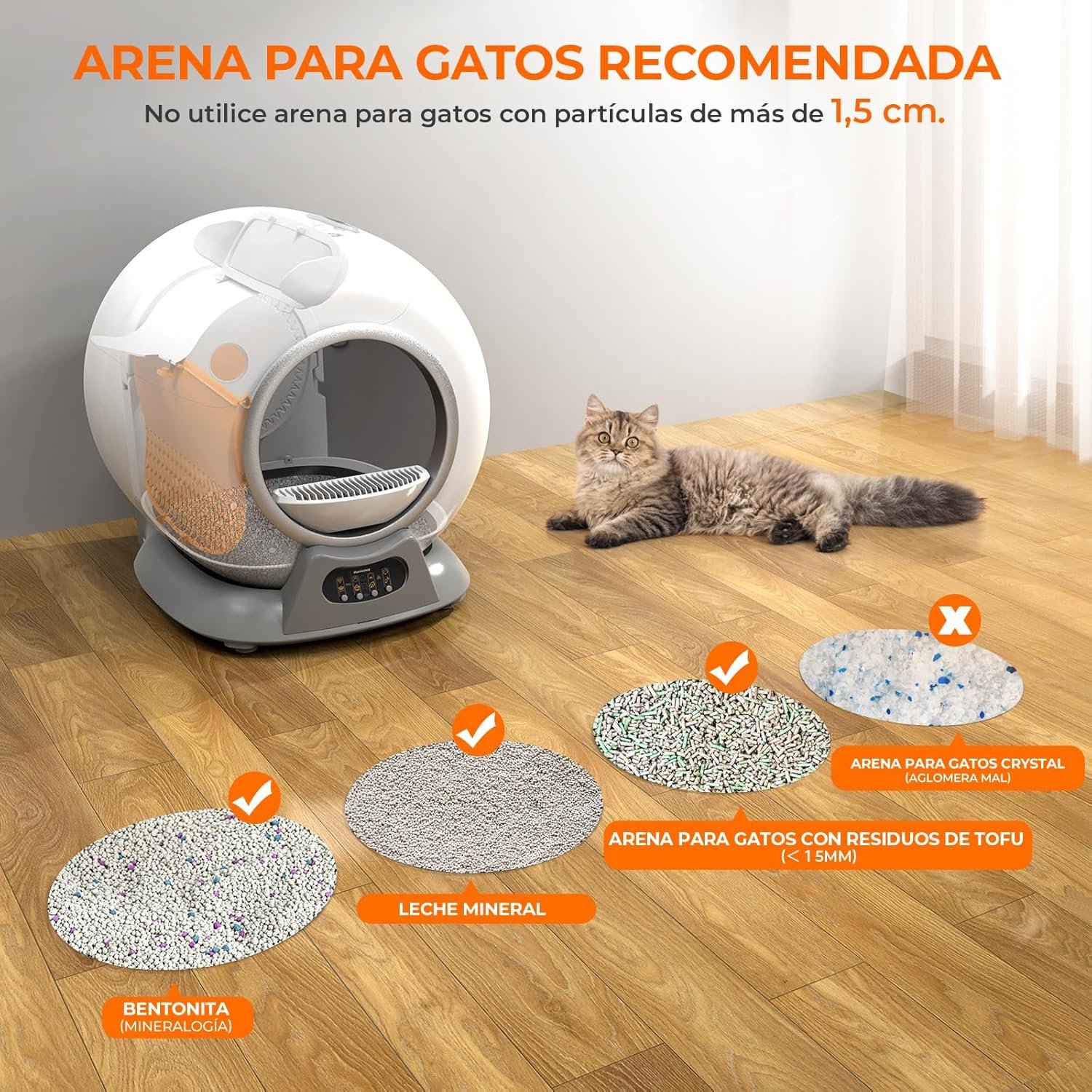 recomendacion arenas utilizables arenero autolimpiable