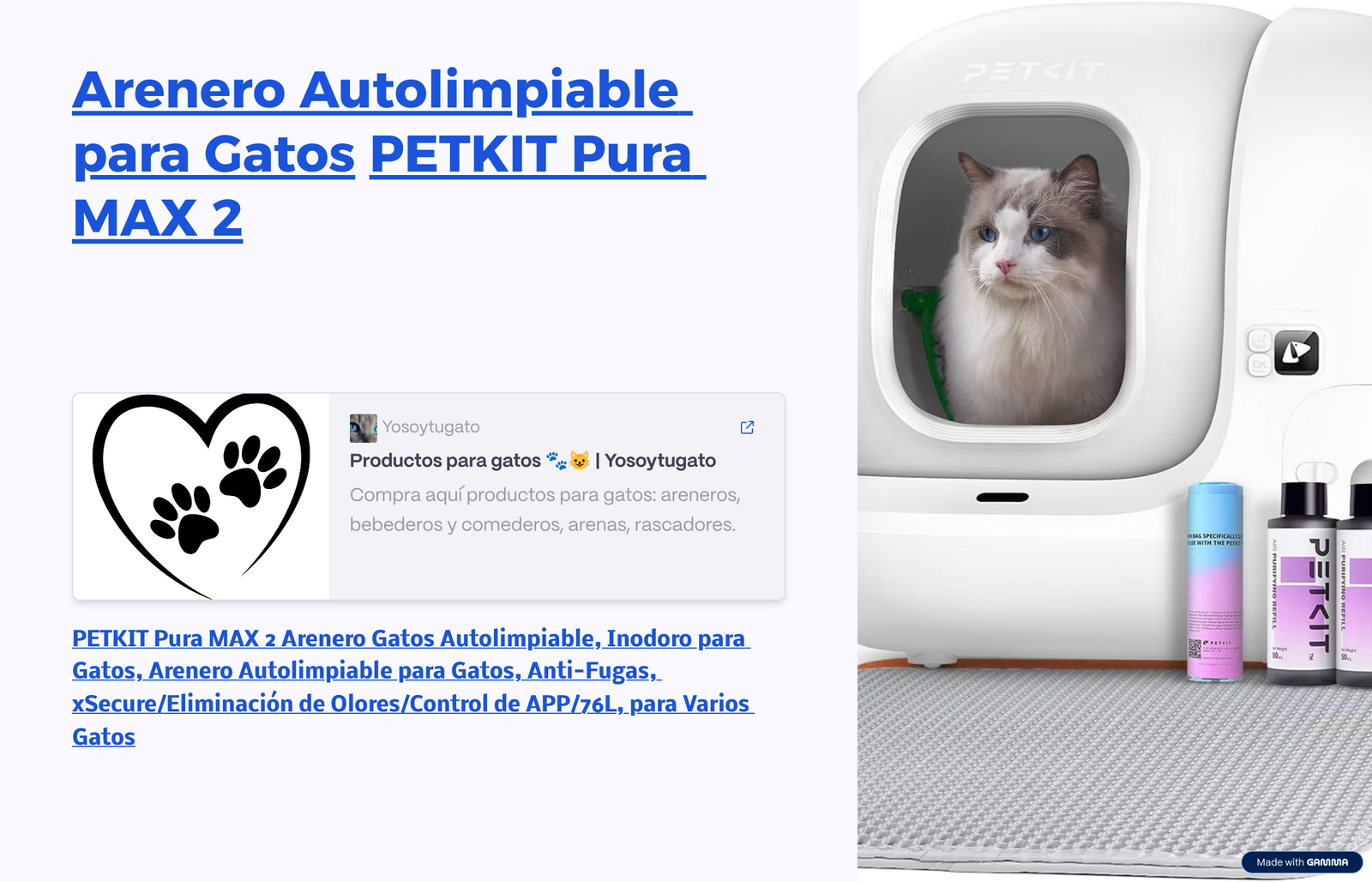 Arenero Petkit Pura Max 2 3 1 Arenero Autolimpiable para Gatos PETKIT Pura MAX 2